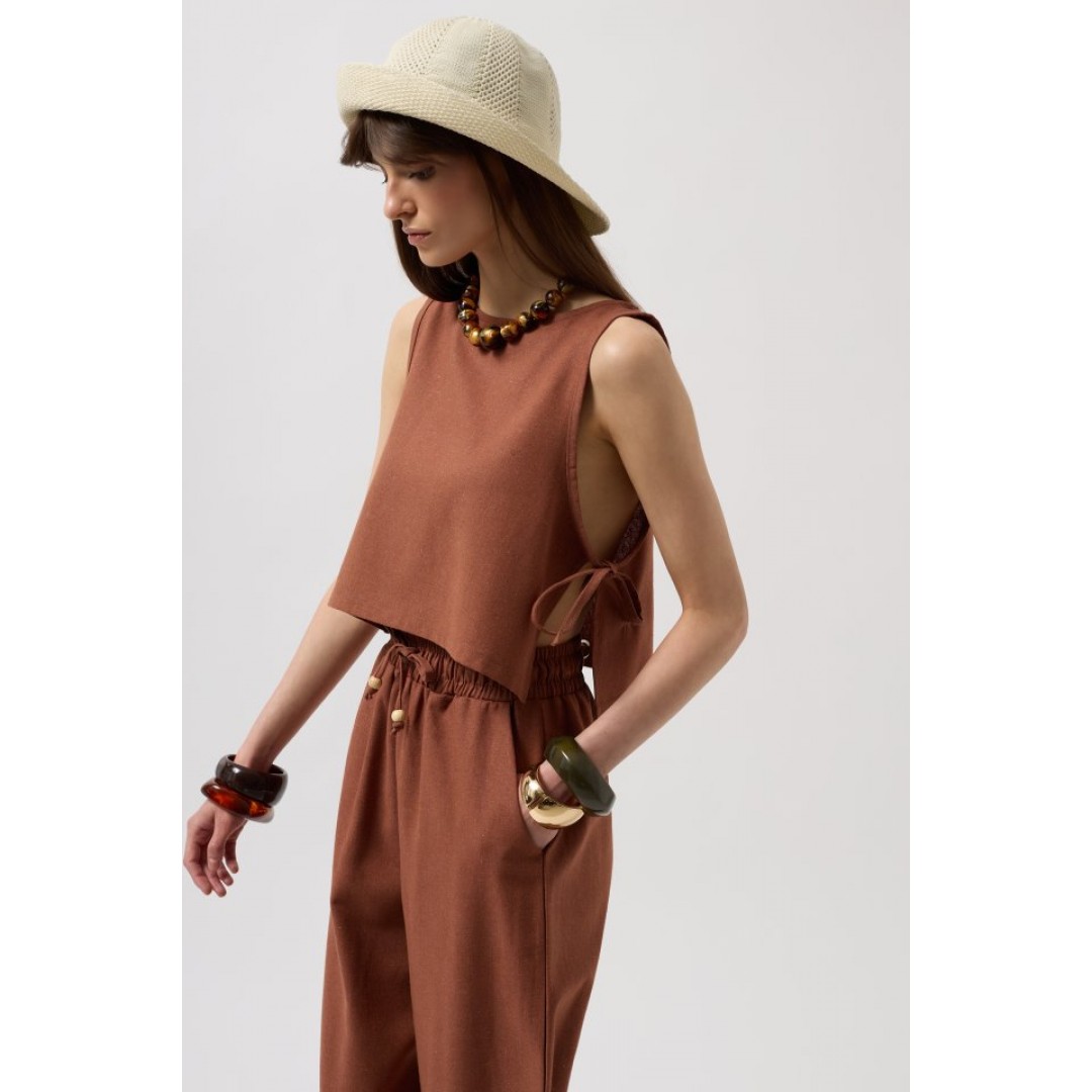 Yandan Bağlamalı Crop Bluz 156007 Yandan Bağlamalı Crop Bluz 156007