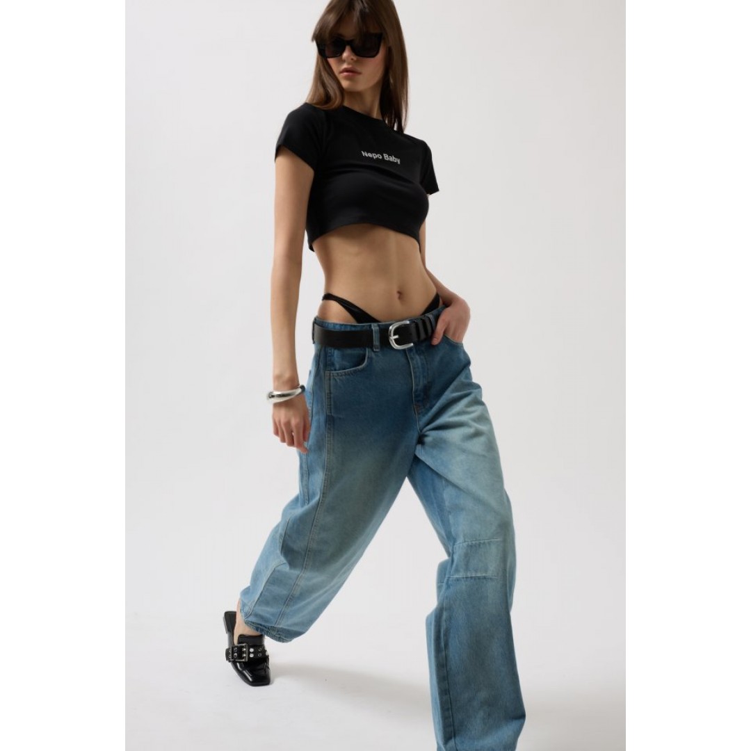 Dikiş Detay Wide Leg Jean