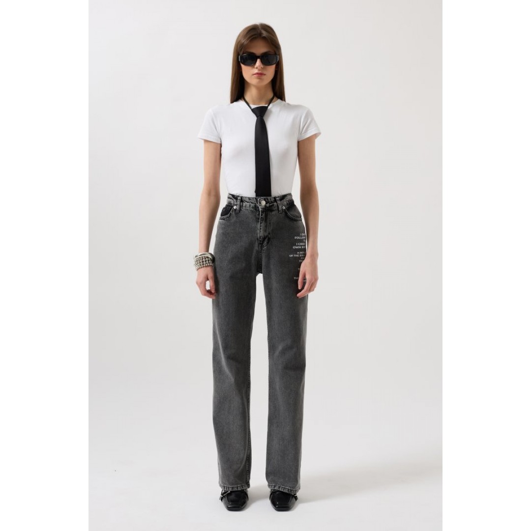 Baskılı Düşük Bel Jean - 156795 Baskılı Düşük Bel Jean - 156795