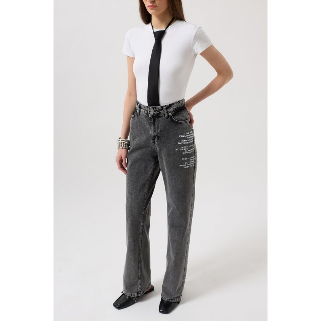 Baskılı Düşük Bel Jean - 156795 Baskılı Düşük Bel Jean - 156795
