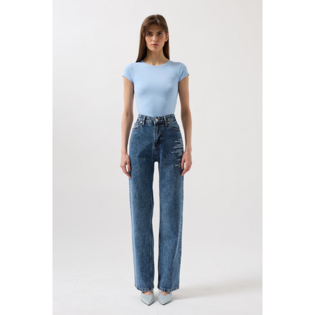 Baskılı Düşük Bel Jean - 156796 Baskılı Düşük Bel Jean - 156796