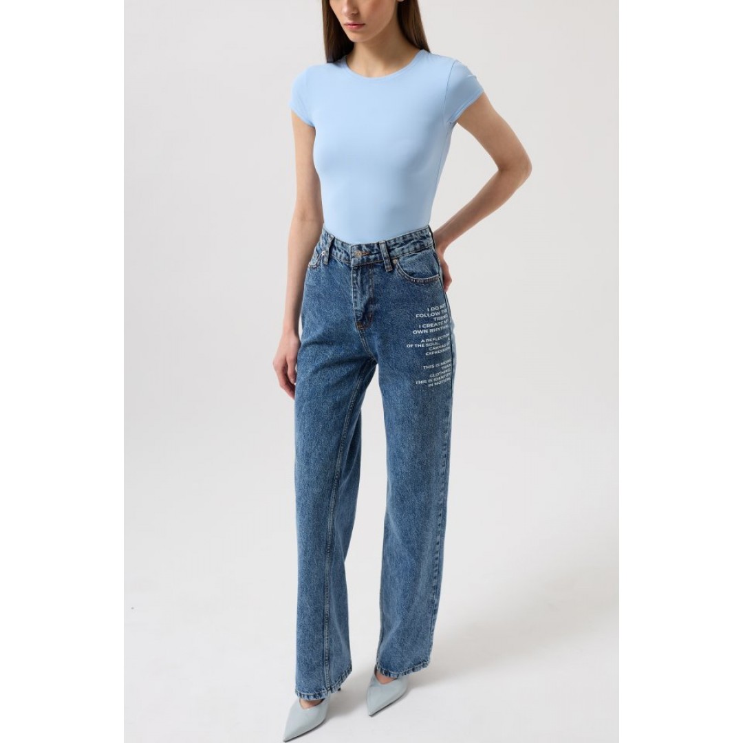 Baskılı Düşük Bel Jean - 156796 Baskılı Düşük Bel Jean - 156796