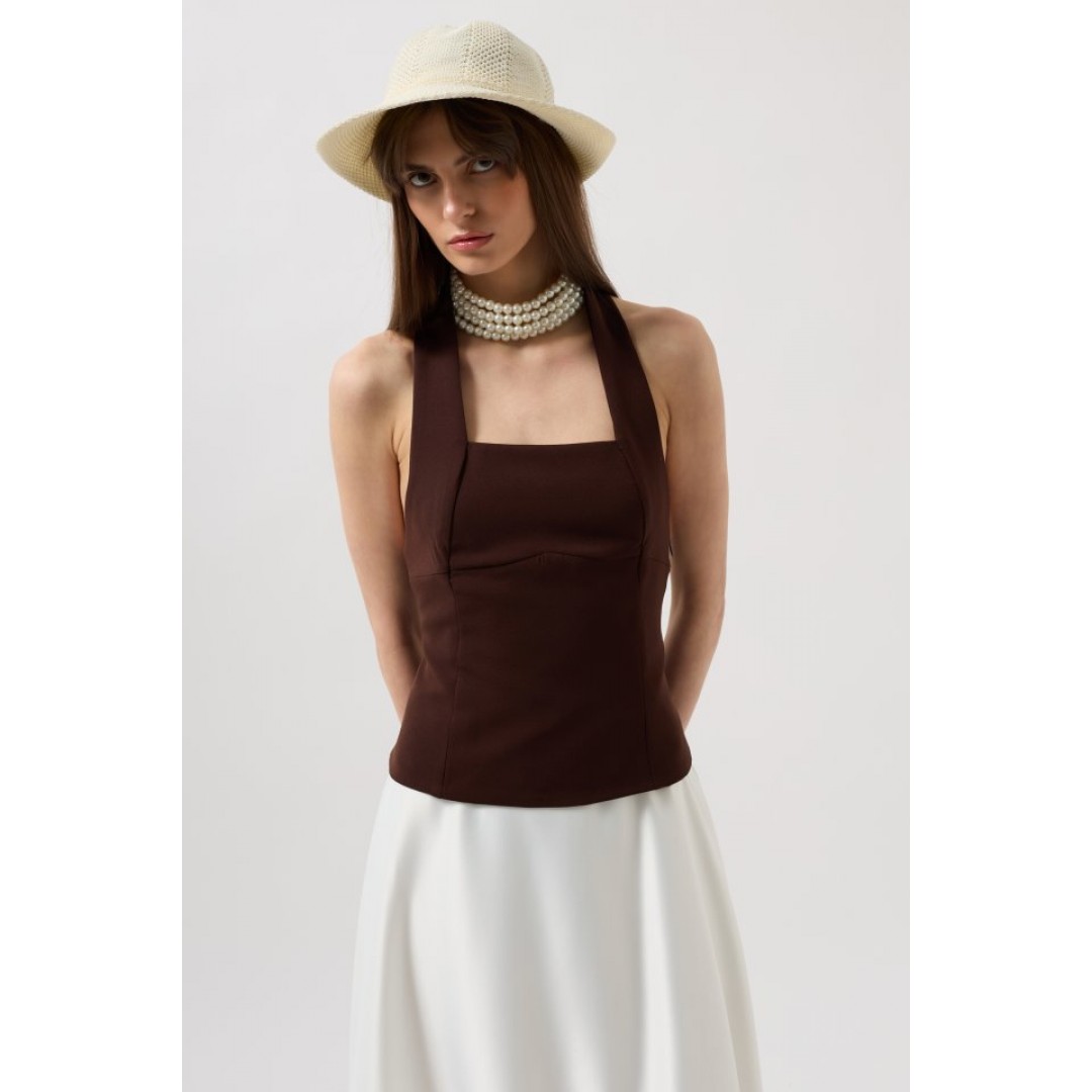 Kalın Askılı Crop Bluz - 156807 Kalın Askılı Crop Bluz - 156807