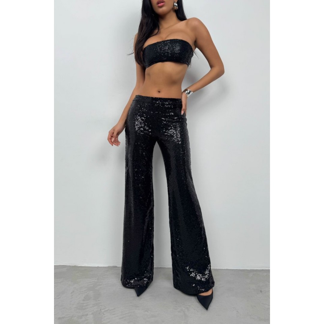 Payetli Wide Leg Pantolon 157262 Payetli Wide Leg Pantolon 157262