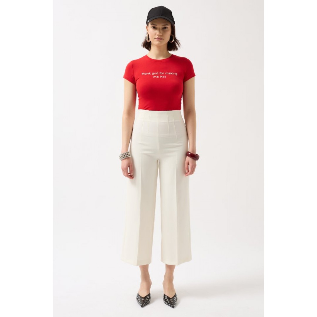 Thanks God Baskılı Likralı Crop T-Shirt 157272 Thanks God Baskılı Likralı Crop T-Shirt 157272