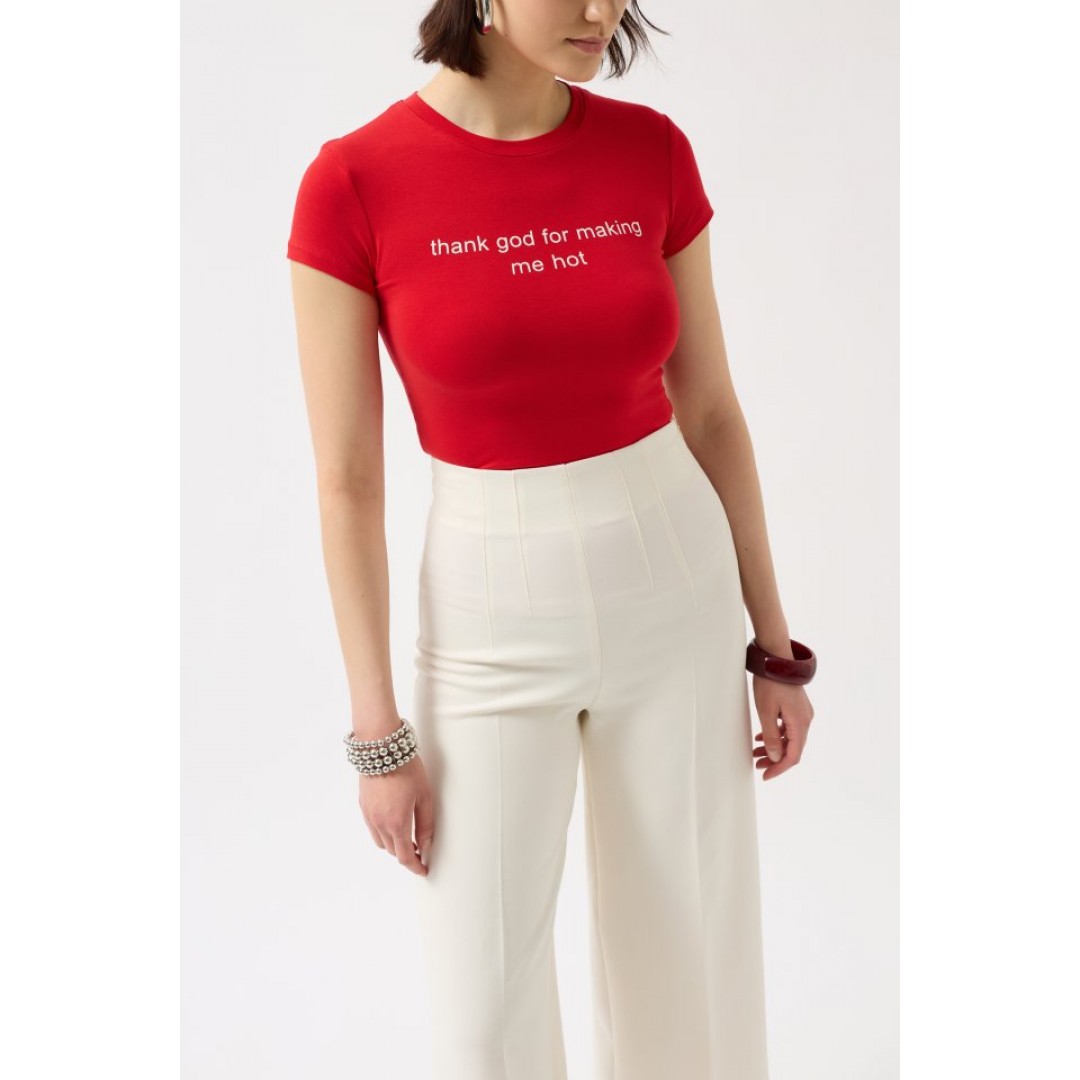 Thanks God Baskılı Likralı Crop T-Shirt 157272 Thanks God Baskılı Likralı Crop T-Shirt 157272
