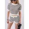 Örgü Detay Çizgili Crop Bluz - 159297 Örgü Detay Çizgili Crop Bluz - 159297