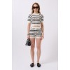 Örgü Detay Çizgili Crop Bluz - 159297 Örgü Detay Çizgili Crop Bluz - 159297