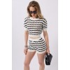 Örgü Detay Çizgili Crop Bluz - 159297 Örgü Detay Çizgili Crop Bluz - 159297