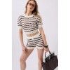 Örgü Detay Çizgili Crop Bluz 159298 Örgü Detay Çizgili Crop Bluz 159298