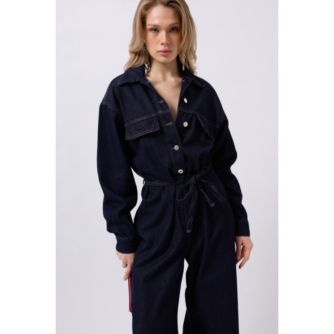 Düğme Detaylı Denim Tulum 159302 Düğme Detaylı Denim Tulum 159302