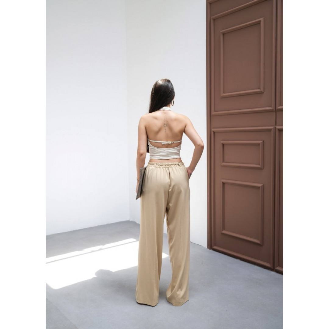 Beli̇ Lasti̇k Ve Bağcikli Geni̇ş Paça Pantolon 159350 Beli̇ Lasti̇k Ve Bağcikli Geni̇ş Paça Pantolon 159350