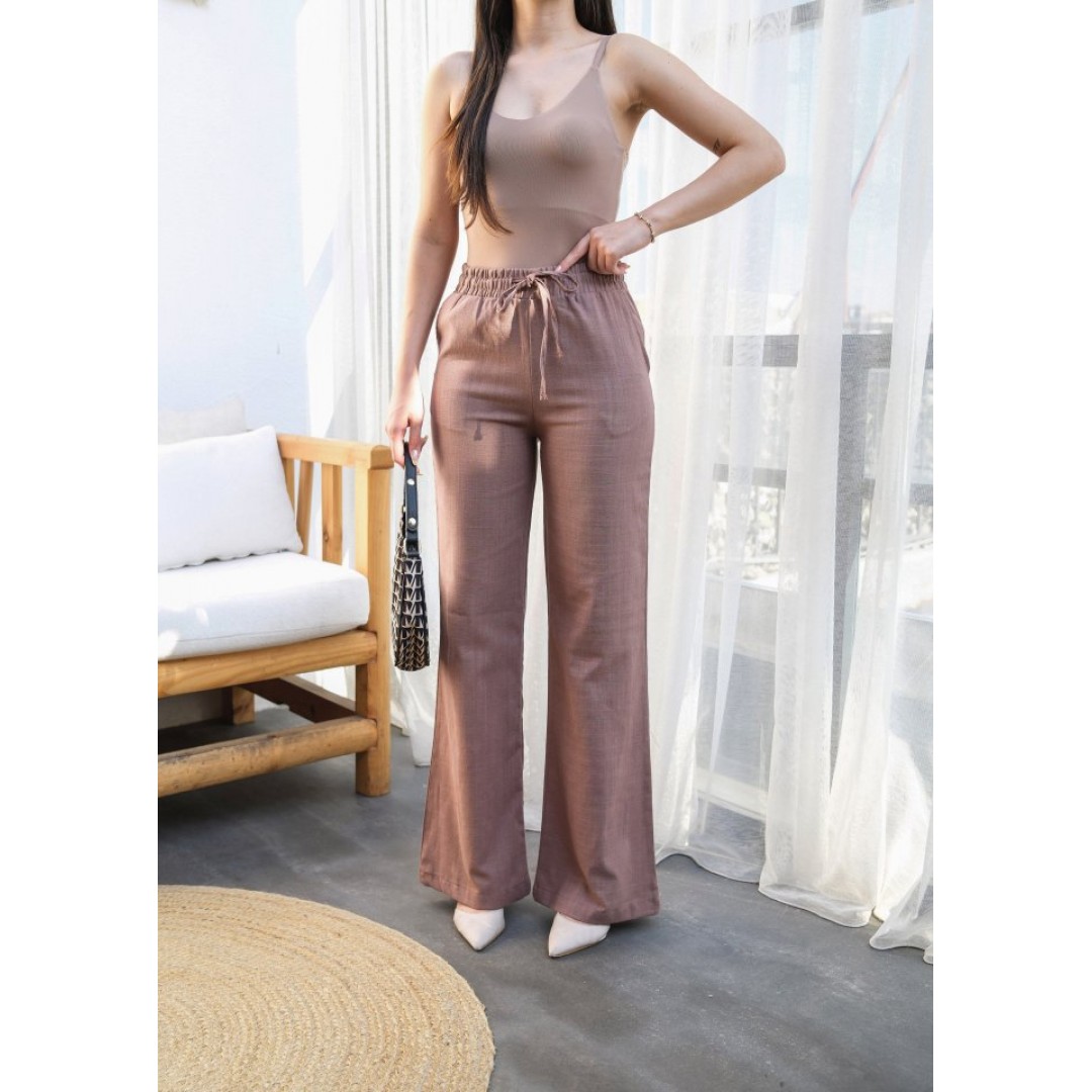 Beli̇ Lasti̇kli̇ Ve Bağcikli Keten Pantolon 159550 Beli̇ Lasti̇kli̇ Ve Bağcikli Keten Pantolon 159550