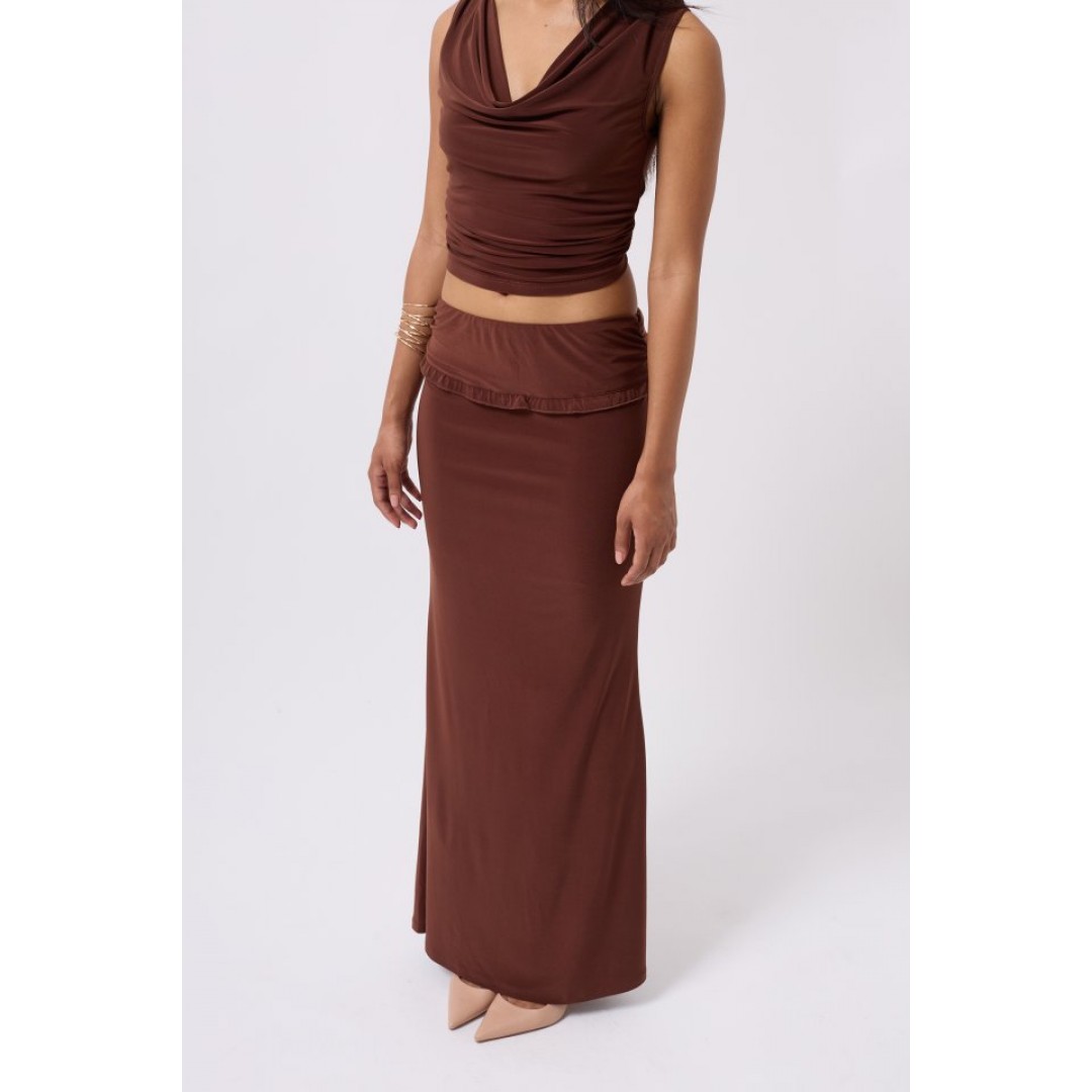 Katlama Bel Detay Maxi Etek 160589 Katlama Bel Detay Maxi Etek 160589