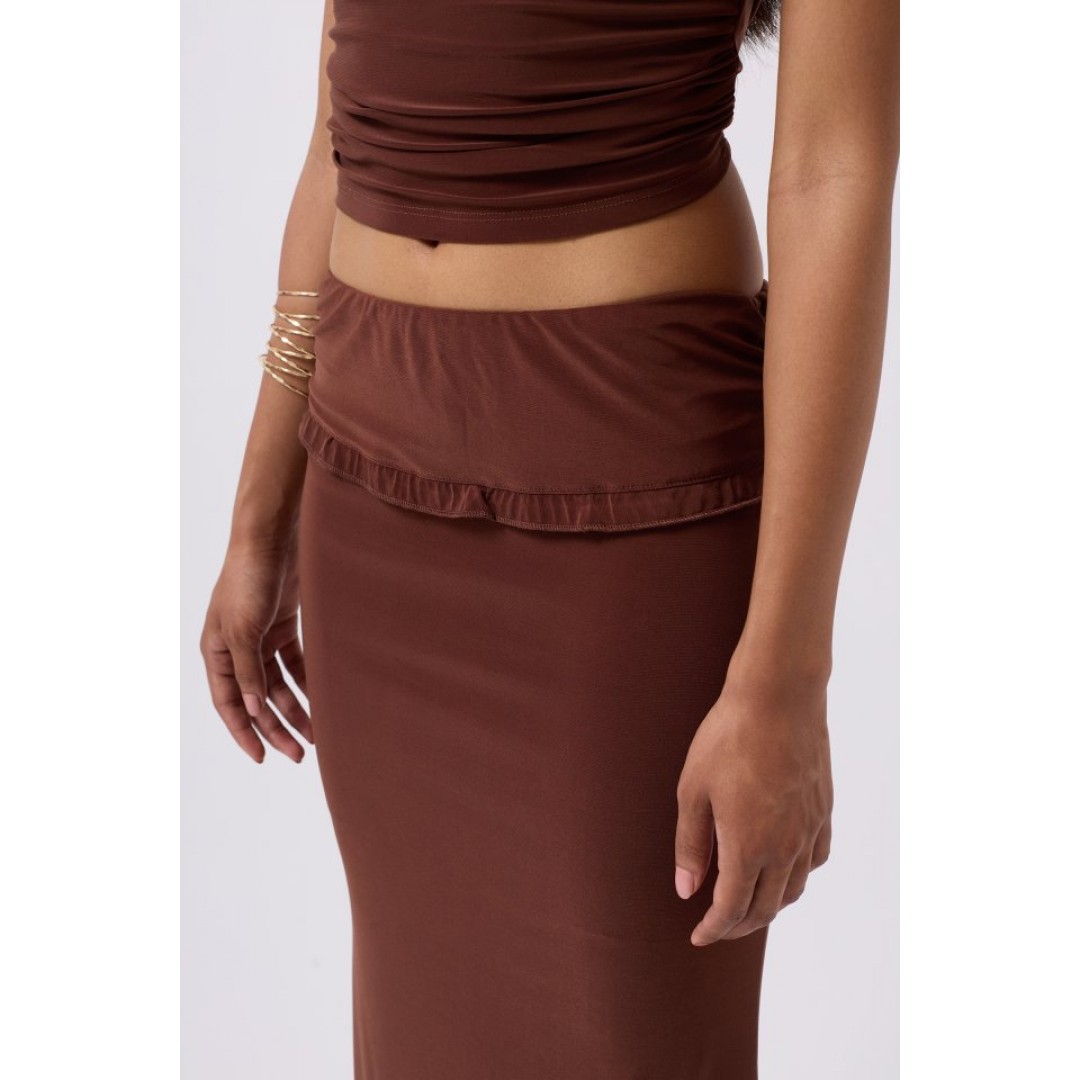 Katlama Bel Detay Maxi Etek 160589 Katlama Bel Detay Maxi Etek 160589