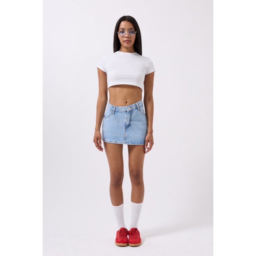 Asimetrik Bel Denim Mini Etek - 160591 Asimetrik Bel Denim Mini Etek - 160591