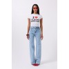Nakış Detay Baskılı Crop T-Shirt 160592