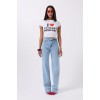 Nakış Detay Baskılı Crop T-Shirt 160592