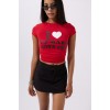 Nakış Detay Baskılı Crop T-Shirt - 160594 Nakış Detay Baskılı Crop T-Shirt - 160594