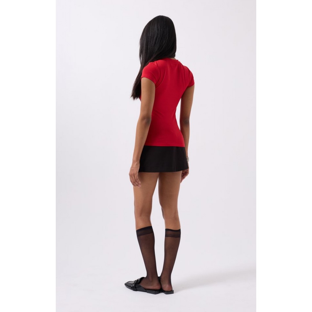 Nakış Detay Baskılı Crop T-Shirt - 160594 Nakış Detay Baskılı Crop T-Shirt - 160594
