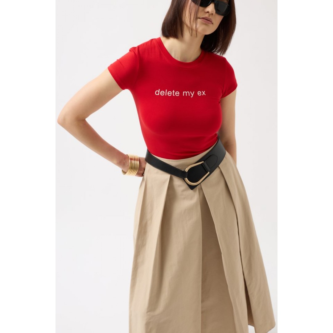 Delete My Ex Baskılı Likralı Crop T-Shirt 161637 Delete My Ex Baskılı Likralı Crop T-Shirt 161637
