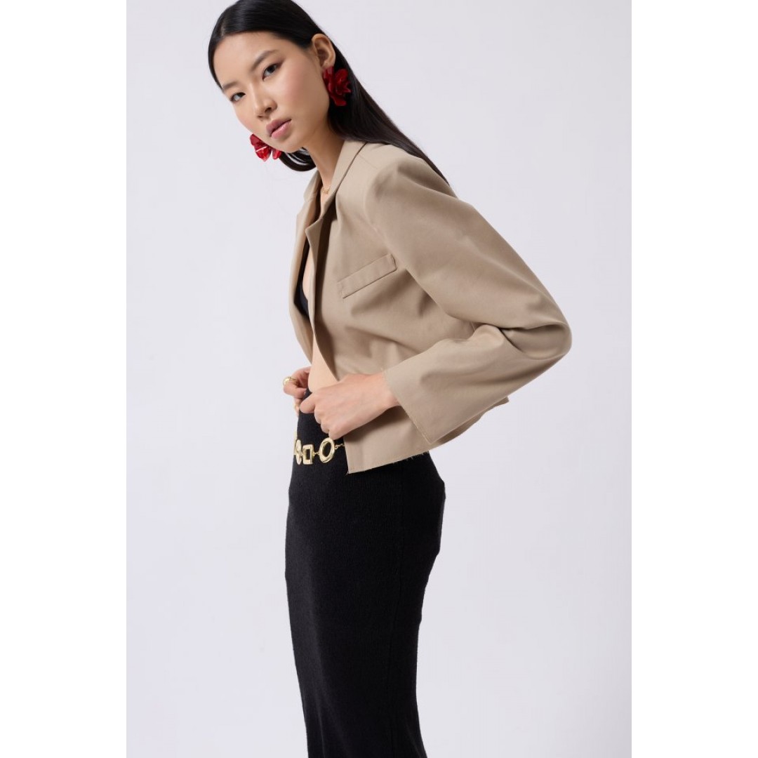 Crop Keten Blazer Ceket 162132 Crop Keten Blazer Ceket 162132