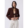 Crop Keten Blazer Ceket 162133