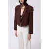 Crop Keten Blazer Ceket 162133