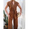 Keten Kuşakli Yelek Ve Pantolon İki̇li̇ Takim 162155