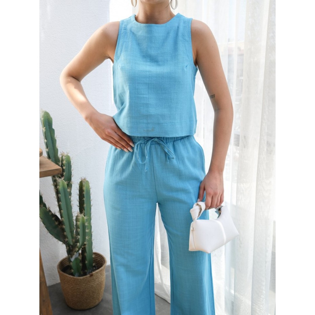 Keten Bluz Ve Pantolon İki̇li̇ Takim 162160