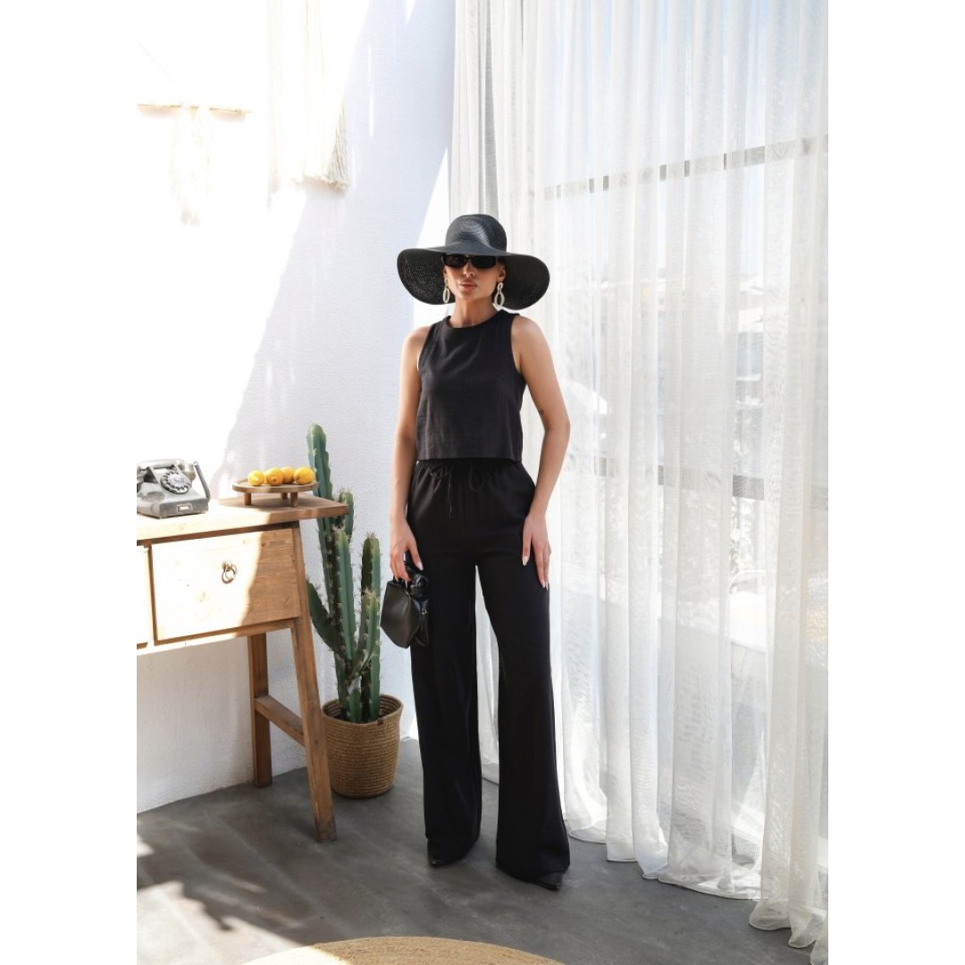 Keten Bluz Ve Pantolon İki̇li̇ Takim 162161