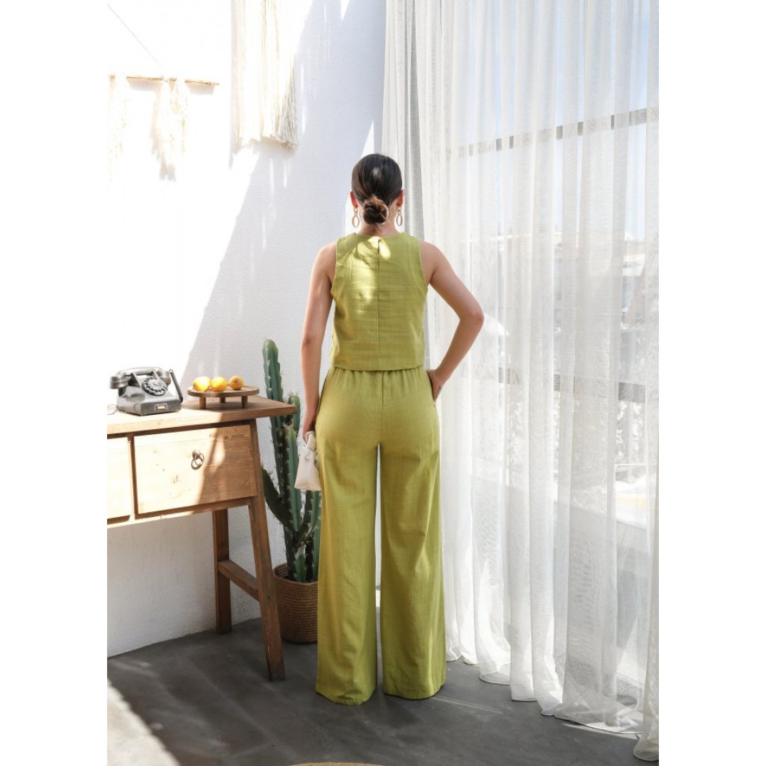 Keten Bluz Ve Pantolon İki̇li̇ Takim - 162162