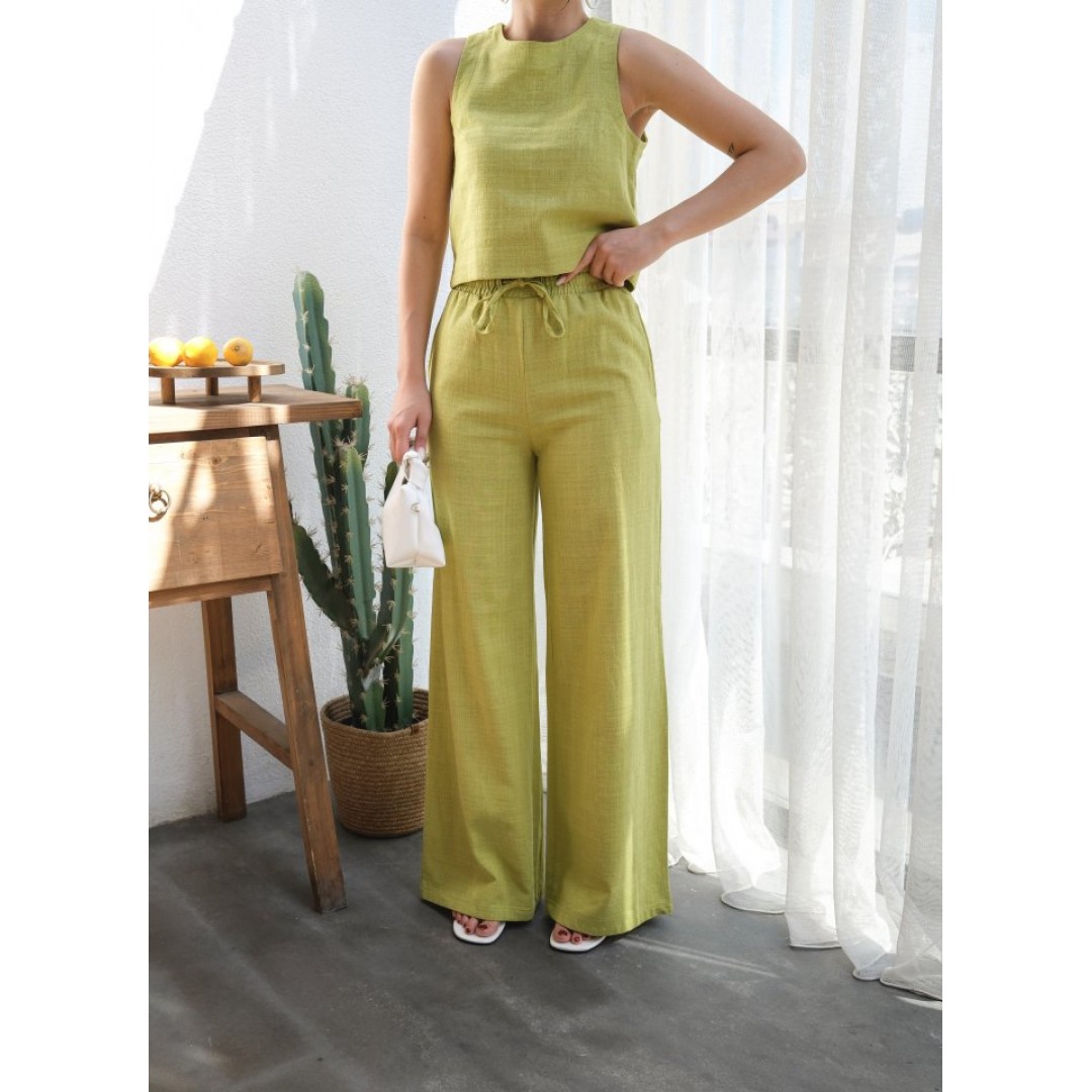 Keten Bluz Ve Pantolon İki̇li̇ Takim - 162162