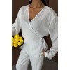Kruvaze Model Klasik Pantolonlu Çupra Keten Takım 10191 159446 Kruvaze Model Klasik Pantolonlu Çupra Keten Takım 10191 159446