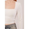 Kare Yaka Basic Beyaz Bluz - 147543 Kare Yaka Basic Beyaz Bluz - 147543