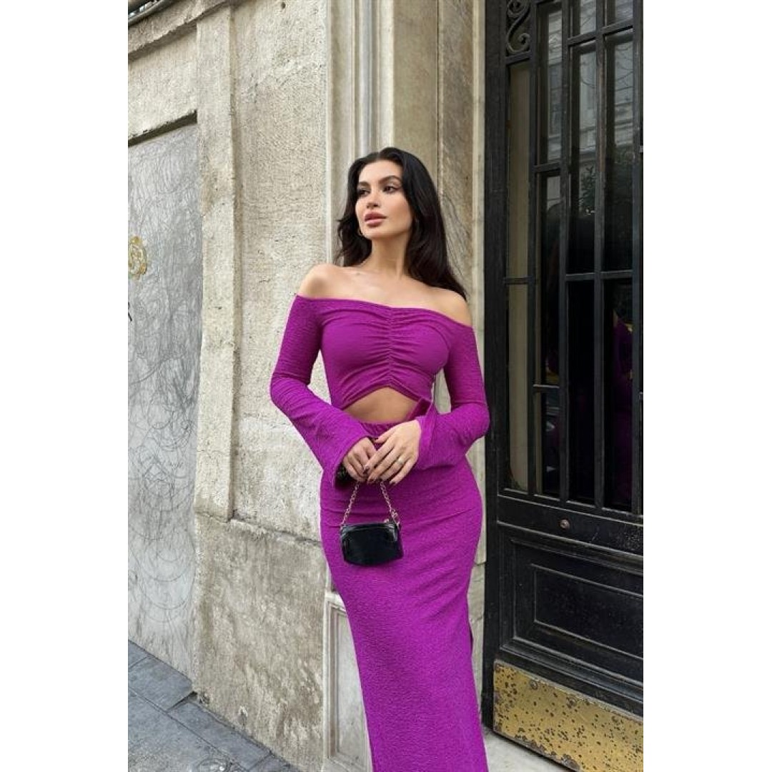 Lita Cut Out Büzgülü Elbise 2715-8 - 155523 Lita Cut Out Büzgülü Elbise 2715-8 - 155523