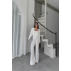 JAKARLI BLUZU TASARIM DETAYLI CEKET-PANTOLON-BLUZ 3 LÜ TAKIM - Beyaz 153781 JAKARLI BLUZU TASARIM DETAYLI CEKET-PANTOLON-BLUZ 3 LÜ TAKIM - Beyaz 153781
