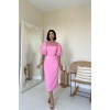 Pembe İncili Tül Detay Elbise 153032 Pembe İncili Tül Detay Elbise 153032