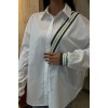 Bant Detaylı Oversize Poplin Gömlek 3436 158458