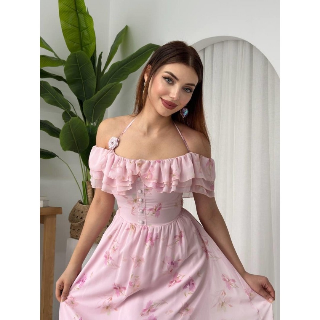 Elmi Çiçek Detaylı Elbise - 157280 Elmi Çiçek Detaylı Elbise - 157280