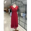Kadın Kruvaze Yaka Beli Gipeli Bürümcük Kumaş Elbise - 155381 Kadın Kruvaze Yaka Beli Gipeli Bürümcük Kumaş Elbise - 155381