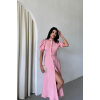 YAKA DÜĞME DETAYLI ELBİSE- Pembe 154392 YAKA DÜĞME DETAYLI ELBİSE- Pembe 154392