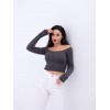 42241 TRİKO KAYIK YAKA CROP-ANTRASİT 143847