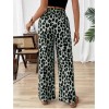 Kadın Süprem Kumaş Beli Lastikli Leopar Desen Pantolon - 161422 Kadın Süprem Kumaş Beli Lastikli Leopar Desen Pantolon - 161422