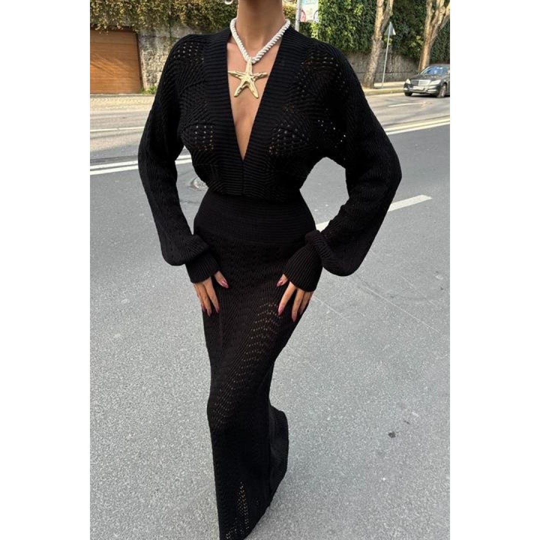 Laura Derin Dekolte Kroşe Elbise 2712-0025 155748 Laura Derin Dekolte Kroşe Elbise 2712-0025 155748
