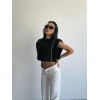 CHANEL VATKALI CROP BLUZ - Siyah 150463 CHANEL VATKALI CROP BLUZ - Siyah 150463