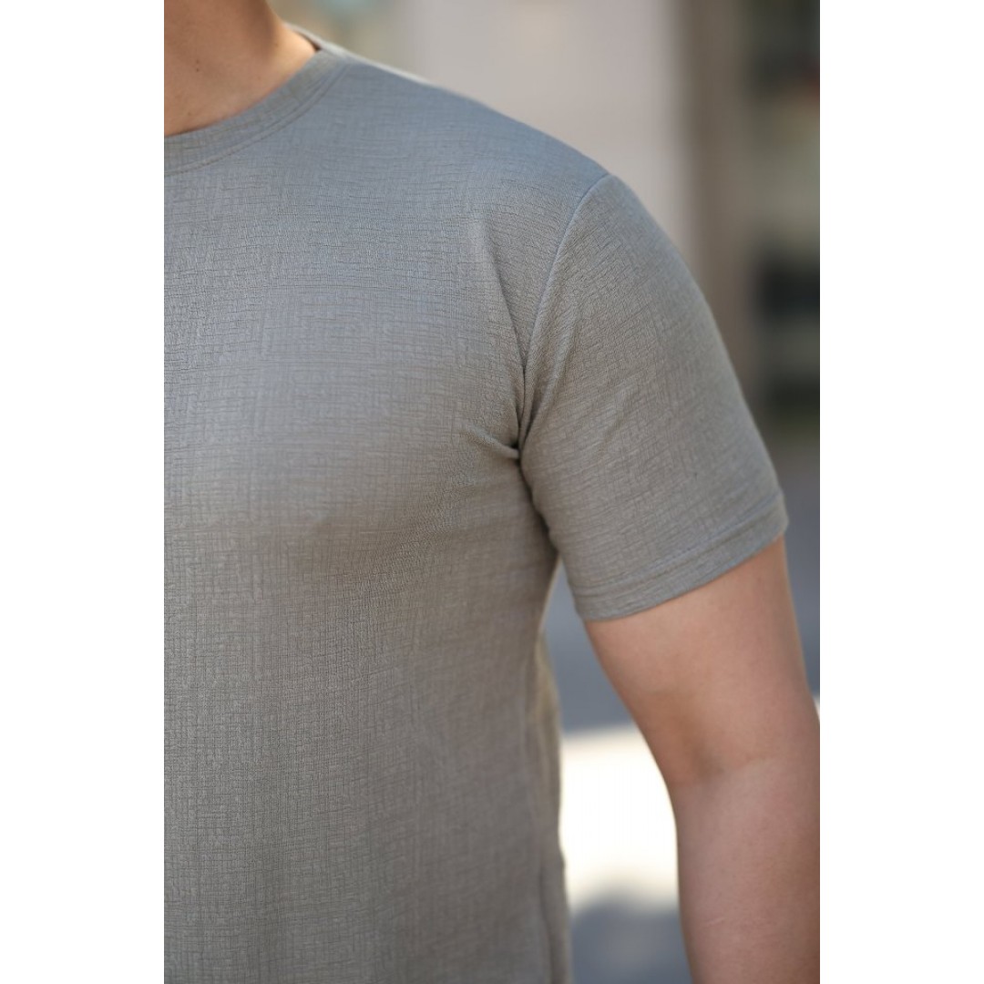 Erkek Ağaç Kabuğu Desenli Kısa Kollu T-shirt - 161250 Erkek Ağaç Kabuğu Desenli Kısa Kollu T-shirt - 161250