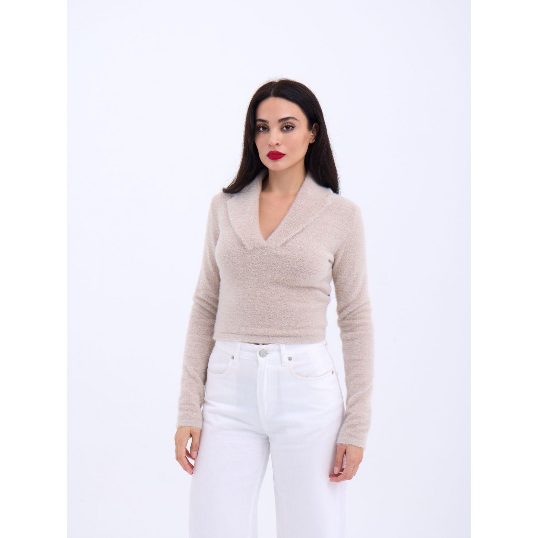 42531 TRİKO SİMLİ YAKALI CROP-TAŞ 144092 42531 TRİKO SİMLİ YAKALI CROP-TAŞ 144092