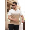 Erkek çizgi Desenli Yakalı Kısa Kollu T-shirt - 162314 Erkek çizgi Desenli Yakalı Kısa Kollu T-shirt - 162314