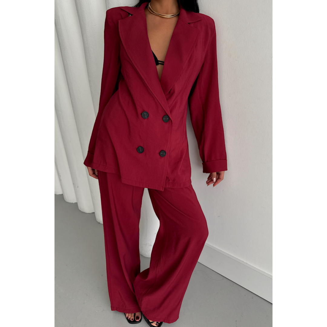 MODAL 4 DÜĞME ASTARSIZ CEKET - PANTOLON TAKIM - Bordo 156647 MODAL 4 DÜĞME ASTARSIZ CEKET - PANTOLON TAKIM - Bordo 156647